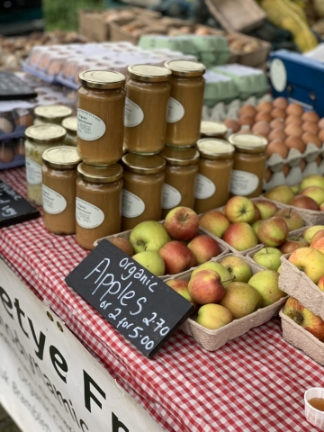 Apple puree and organic apples